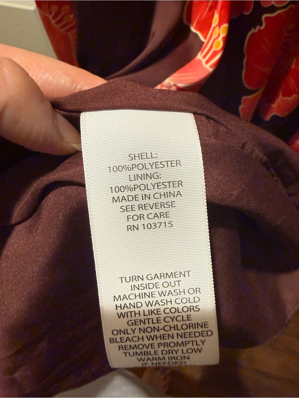 Nicole Miller Burgundy Maxi Dress with Pink Floral Print - Picture 11 of 11